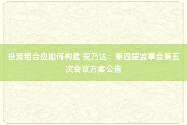 投资组合应如何构建 安乃达：第四届监事会第五次会议方案公告