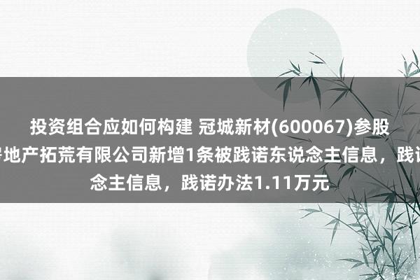 投资组合应如何构建 冠城新材(600067)参股的宁德金世通