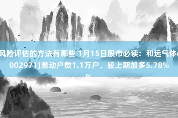 风险评估的方法有哪些 1月15日股市必读：和远气体(002971)激动户数1.1万户，较上期加多5.78%