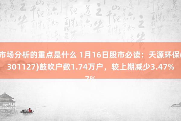 市场分析的重点是什么 1月16日股市必读：天源环保(301127)鼓吹户数1.74万户，较上期减少3.47%