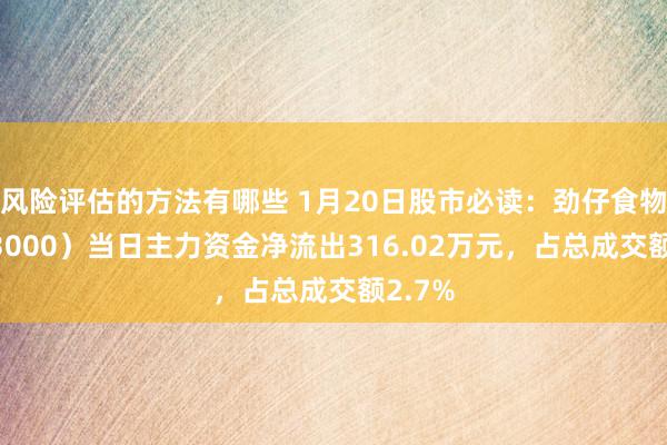 风险评估的方法有哪些 1月20日股市必读：劲仔食物（003000）当日主力资金净流出316.02万元，占总成交额2.7%